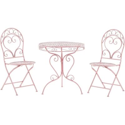Beliani Puutarha Bistrot Set Rosa Metalli - Puutarha Bistrot Beliani Puutarha Bistrot Set Rosa Metalli - Puutarha Bistrot