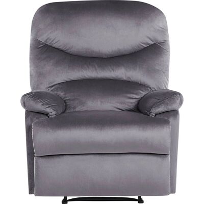 Sillón reclinable Beliani Terciopelo Gris - Diseño Retro Moderno Sillón reclinable Beliani Terciopelo Gris - Diseño Retro Moderno