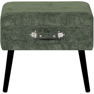 Mesita de noche con almacenamiento - Terciopelo verde - 46x50x35 cm Mesita de noche con almacenamiento - Terciopelo verde - 46x50x35 cm