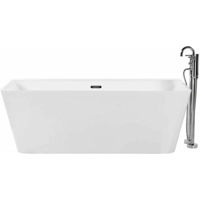 Beliani Baignoire Blanche en Acrylique Ovale 170 x 80 cm - Baignoire - Publicité Beliani Baignoire Blanche en Acrylique Ovale 170 x 80 cm - Baignoire - Publicité