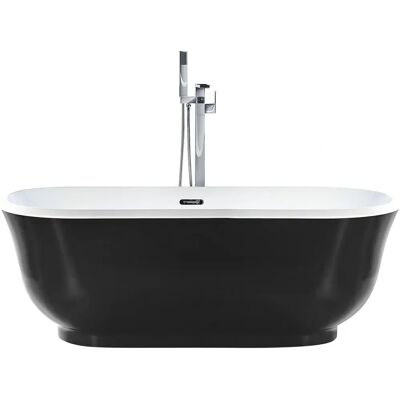 Beliani Baignoire autoportante noire - Acier en acrylique 170x77cm - Design moderne - Publicité Beliani Baignoire autoportante noire - Acier en acrylique 170x77cm - Design moderne - Publicité
