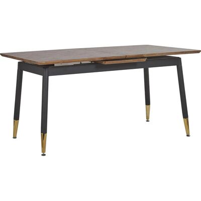 Beliani - Table à Manger Extensible en Bois Foncé California 160/200cm - Design Moderne - Publicité Beliani - Table à Manger Extensible en Bois Foncé California 160/200cm - Design Moderne - Publicité