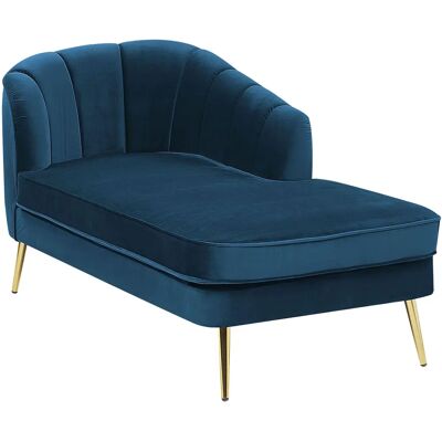 Beliani - Canapé en velours bleu marine - Élégant et profond - Chaise Lounge - Publicité Beliani - Canapé en velours bleu marine - Élégant et profond - Chaise Lounge - Publicité