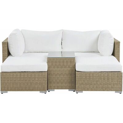 Beliani Set da Esterno - 3 Pezzi in Rattan Resistente Beliani Set da Esterno - 3 Pezzi in Rattan Resistente