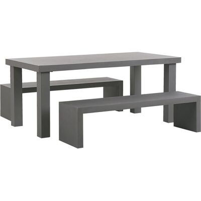 Set da Pranzo in Cemento Grigio Beliani - 4 Posti Set da Pranzo in Cemento Grigio Beliani - 4 Posti