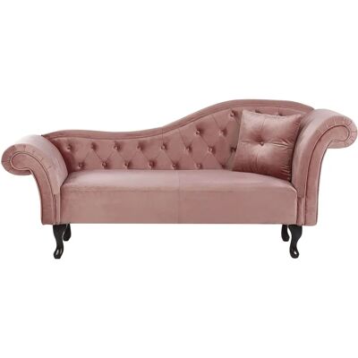 Beliani Sofá Chaise Longue Rosa - Sofá Beliani Sofá Chaise Longue Rosa - Sofá