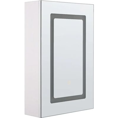 Beliani Armoire Miroir de Salle de Bain avec LED Blanc 40 x 60 cm Moderne - Armoire Miroir de Salle de Bain - Publicité Beliani Armoire Miroir de Salle de Bain avec LED Blanc 40 x 60 cm Moderne - Armoire Miroir de Salle de Bain - Publicité