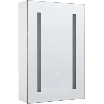 Beliani Armoire de salle de bain avec miroir LED - 40x60 cm - Mobilier moderne - Publicité Beliani Armoire de salle de bain avec miroir LED - 40x60 cm - Mobilier moderne - Publicité