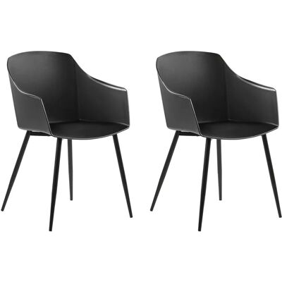 Beliani FONDA Sedie da pranzo nere in plastica - Set da 2 Beliani FONDA Sedie da pranzo nere in plastica - Set da 2