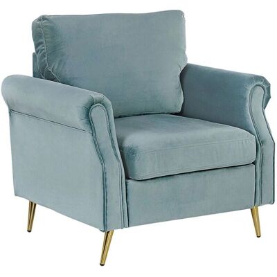 Sillón Beliani - VIETAS Terciopelo Verde Menta - Estilo Retro Glam Sillón Beliani - VIETAS Terciopelo Verde Menta - Estilo Retro Glam