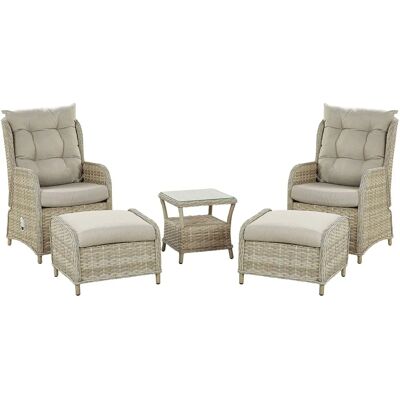 Ensemble de Mobilier d'Extérieur Beliani - Rotin Synthétique Beige - Pour 2 - Publicité Ensemble de Mobilier d'Extérieur Beliani - Rotin Synthétique Beige - Pour 2 - Publicité