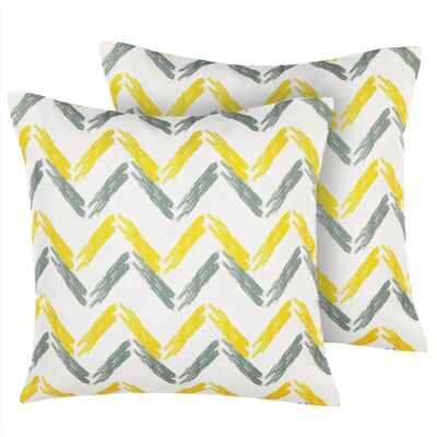 Beliani Setti 2 Puutarhakudetta - Chevron-kuvio, 45x45cm, Monivärinen, Vedenkestävä Beliani Setti 2 Puutarhakudetta - Chevron-kuvio, 45x45cm, Monivärinen, Vedenkestävä