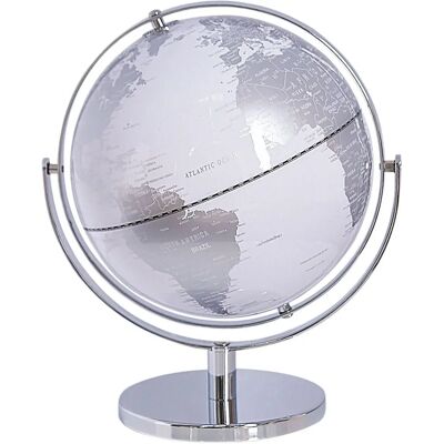 Beliani Dekorativer Globus Silber 22 cm Modern - Dekoglobus Beliani Dekorativer Globus Silber 22 cm Modern - Dekoglobus