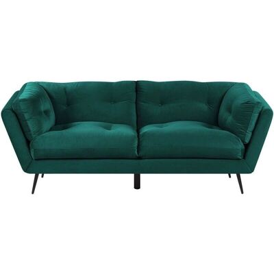 Beliani Sofá de Terciopelo Verde Oscuro 210x90cm - Sofá Beliani Sofá de Terciopelo Verde Oscuro 210x90cm - Sofá
