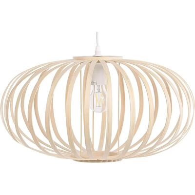 Beliani Suspension Lampe Lumière Bois Bambou Abat-jour Ovale - Lampe Suspendue - Publicité Beliani Suspension Lampe Lumière Bois Bambou Abat-jour Ovale - Lampe Suspendue - Publicité