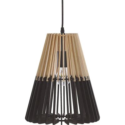 Beliani Pendelleuchte Licht Holz Schwarz - Pendelleuchte - Skandinavisches Design Beliani Pendelleuchte Licht Holz Schwarz - Pendelleuchte - Skandinavisches Design
