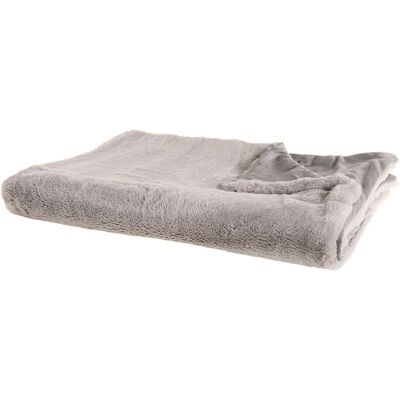 Beliani Decke Grau Polyester 150 x 200 cm Modern Wohnzimmer Wohndecke Kuscheldecke Beliani Decke Grau Polyester 150 x 200 cm Modern Wohnzimmer Wohndecke Kuscheldecke