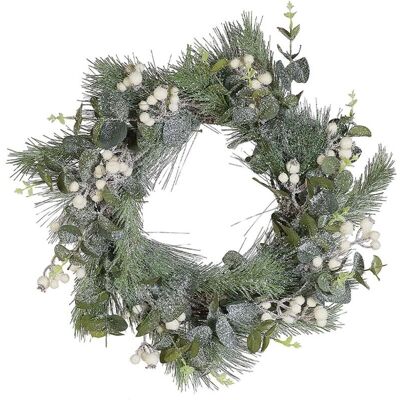 Beliani Grüner Weihnachtskranz - Rund 54cm - Traditionelles Design Beliani Grüner Weihnachtskranz - Rund 54cm - Traditionelles Design