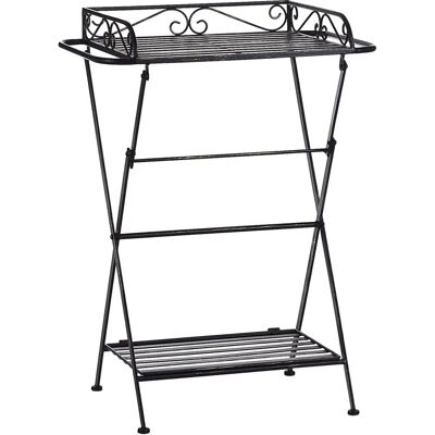 Table d'appoint en métal noir pliante Beliani avec étagère - Publicité Table d'appoint en métal noir pliante Beliani avec étagère - Publicité