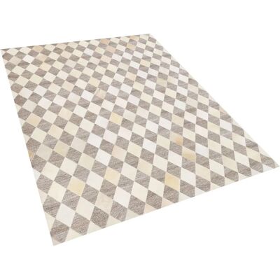 Alfombra de Cuero de Vaca con Patrón Geométrico - 160x230cm Alfombra de Cuero de Vaca con Patrón Geométrico - 160x230cm