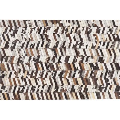 Beliani Lehmännahkainen Taitto Matto - Patchwork Ruskea ja Valkoinen 160x230cm Beliani Lehmännahkainen Taitto Matto - Patchwork Ruskea ja Valkoinen 160x230cm