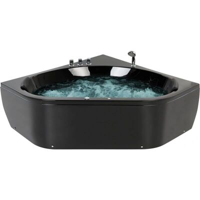 Beliani Baignoire d'angle noire avec LED - Bain, 140 cm, Acrylique, Spa de Luxe - Publicité Beliani Baignoire d'angle noire avec LED - Bain, 140 cm, Acrylique, Spa de Luxe - Publicité