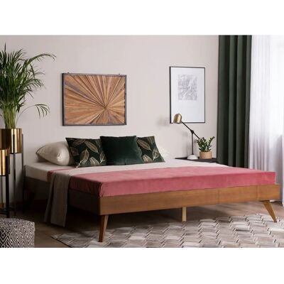 Beliani BERRIC 140x200cm Dunkles Holz Bettgestell - Bett Beliani BERRIC 140x200cm Dunkles Holz Bettgestell - Bett