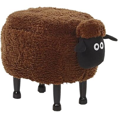 Tabouret Enfant Beliani - Mouton en Tissu Marron et Coffre - Publicité Tabouret Enfant Beliani - Mouton en Tissu Marron et Coffre - Publicité