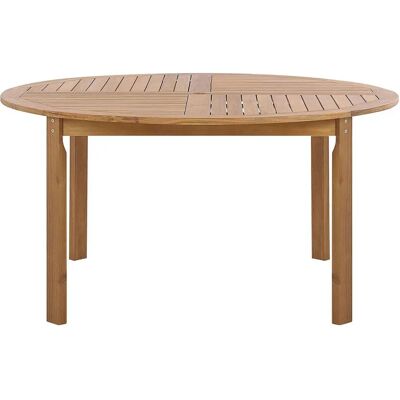 Beliani Runder Gartentisch aus Akazienholz mit dekorativer Tischplatte Beliani Runder Gartentisch aus Akazienholz mit dekorativer Tischplatte