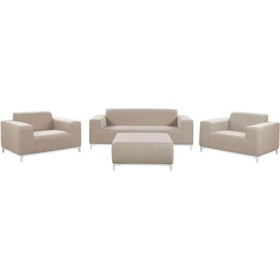 Beliani Gartenset Beige Stoff Bezug Aluminium Beine - Gartenmöbel Beliani Gartenset Beige Stoff Bezug Aluminium Beine - Gartenmöbel