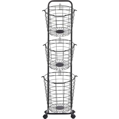 Beliani Modèle AYAPAL Support de rangement à 3 niveaux en fil métallique noir - Publicité Beliani Modèle AYAPAL Support de rangement à 3 niveaux en fil métallique noir - Publicité