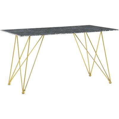 Table à manger Beliani KENTON effet marbre noir - Table à manger - Publicité Table à manger Beliani KENTON effet marbre noir - Table à manger - Publicité