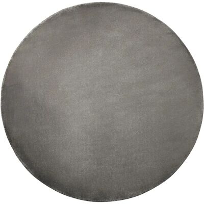 Beliani Dark Grey Viscose Round Rug 140cm - Area Rug Beliani Dark Grey Viscose Round Rug 140cm - Area Rug