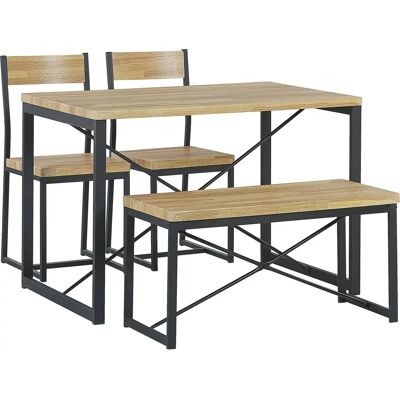Set da Pranzo Beliani Legno Chiaro - Tavolo Rettangolare 110x70cm - 4 Posti Set da Pranzo Beliani Legno Chiaro - Tavolo Rettangolare 110x70cm - 4 Posti