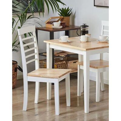 Set di 2 sedie da pranzo in legno di gomma bianco Beliani - Sedie da pranzo Set di 2 sedie da pranzo in legno di gomma bianco Beliani - Sedie da pranzo