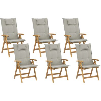 Set di Sedie da Giardino in Acacia Beliani - Pieghevoli, Resistente ai UV, Stile Rustico Set di Sedie da Giardino in Acacia Beliani - Pieghevoli, Resistente ai UV, Stile Rustico