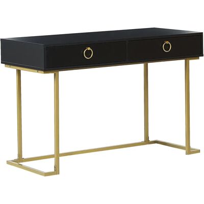 Table console noire Beliani avec 2 tiroirs - Bureau à domicile - Publicité Table console noire Beliani avec 2 tiroirs - Bureau à domicile - Publicité