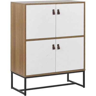 Beliani Vaalea puinen sivupöytä - 2-3 vaihtoehtoja - Säilytyskaappi, 4 ovet, 100x76cm Beliani Vaalea puinen sivupöytä - 2-3 vaihtoehtoja - Säilytyskaappi, 4 ovet, 100x76cm