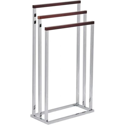 Support de Serviettes Beliani Argent et Bois Foncé - Accessoires de Salle de Bain - Publicité Support de Serviettes Beliani Argent et Bois Foncé - Accessoires de Salle de Bain - Publicité