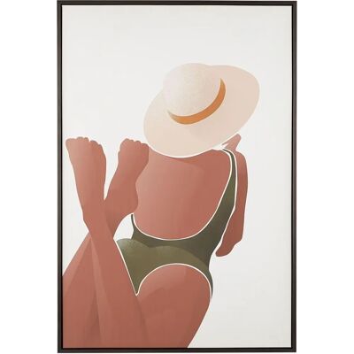 Beliani White Feminine Canvas Wall Art - 63x99 cm - Modern Decor Beliani White Feminine Canvas Wall Art - 63x99 cm - Modern Decor