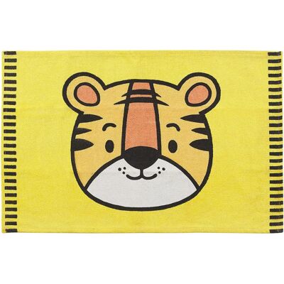 Alfombra Infantil de Tigre Amarillo 60 x 90 cm - Beliani Alfombra Infantil de Tigre Amarillo 60 x 90 cm - Beliani