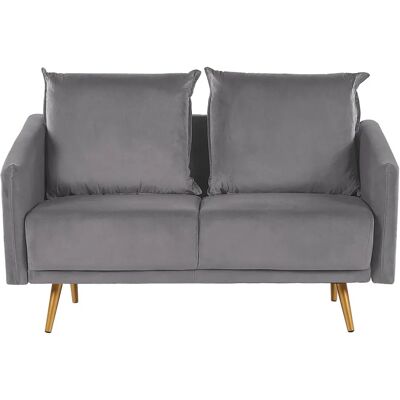 Sofá de Terciopelo Gris 2 Plazas Maura - Glamour Retro Sofá de Terciopelo Gris 2 Plazas Maura - Glamour Retro