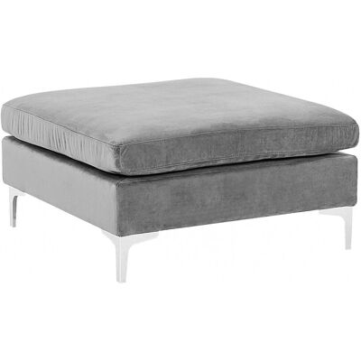 Beliani Ottoman Terciopelo Gris EVJA - Otomana Beliani Ottoman Terciopelo Gris EVJA - Otomana
