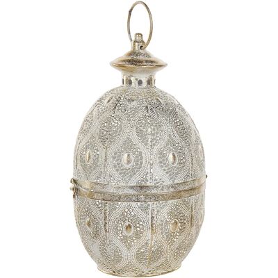 Lanterne en métal doré Beliani 34cm - Porte-bougie intérieur - Publicité Lanterne en métal doré Beliani 34cm - Porte-bougie intérieur - Publicité