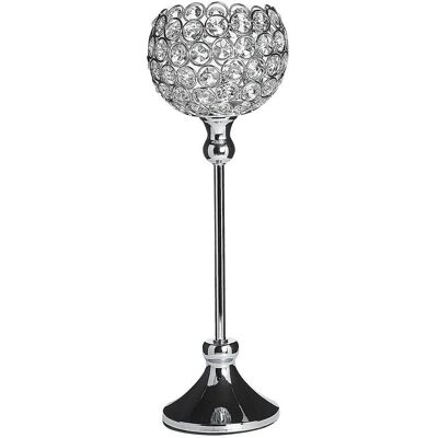 Support à bougie argenté Beliani ESTERNAY - 27 cm - Décoration en métal pour tealights - Publicité Support à bougie argenté Beliani ESTERNAY - 27 cm - Décoration en métal pour tealights - Publicité