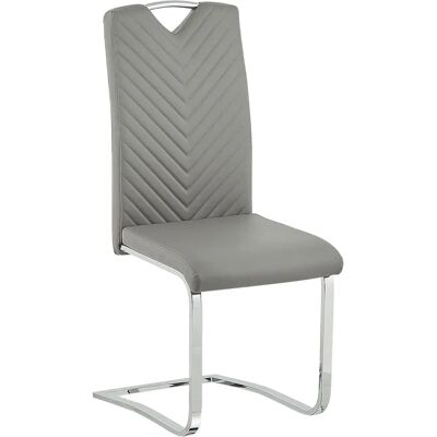 Beliani Set of 2 Modern Light Grey Faux Leather Dining Chairs - Dining Chairs Beliani Set of 2 Modern Light Grey Faux Leather Dining Chairs - Dining Chairs