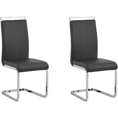Beliani Set di 2 Sedie da Pranzo in Ecopelle Nere - Sedie da pranzo Beliani Set di 2 Sedie da Pranzo in Ecopelle Nere - Sedie da pranzo