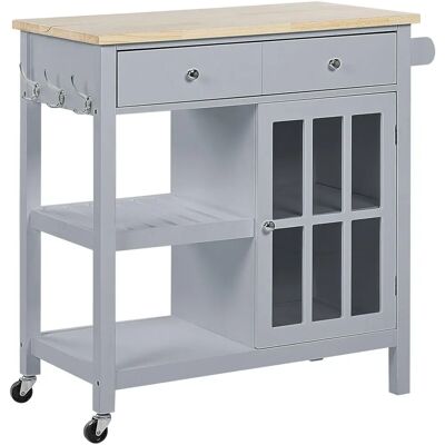 Beliani Kitchen Trolley GENOA - Grey - Kitchen Trolley Beliani Kitchen Trolley GENOA - Grey - Kitchen Trolley