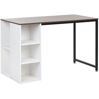 Beliani - Scrivania stile industriale legno scuro e nero - 120x60cm Beliani - Scrivania stile industriale legno scuro e nero - 120x60cm