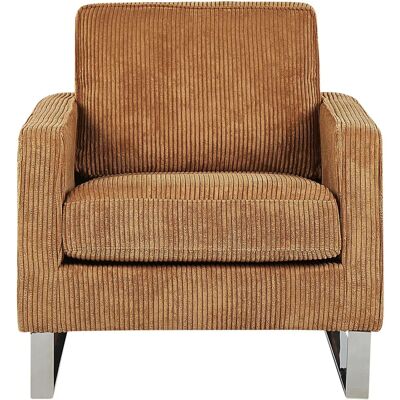 Beliani Sillón de pana marrón claro - Mueble de sala Beliani Sillón de pana marrón claro - Mueble de sala